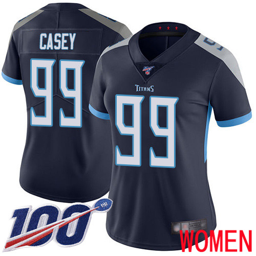 Tennessee Titans Limited Navy Blue Women Jurrell Casey Home Jersey NFL Football #99 100th Season Vapor Untouchable->women nfl jersey->Women Jersey
